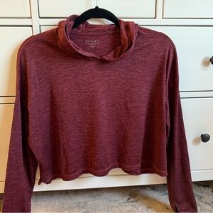 Athleta Maroon Cowl Neck Top